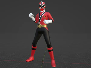 Ranger Samur&aacute;i Rojo - Power Rangers Samurai Modelo 3D