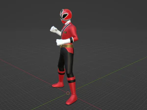 Ranger Samur&aacute;i Rojo - Power Rangers Samurai Modelo 3D