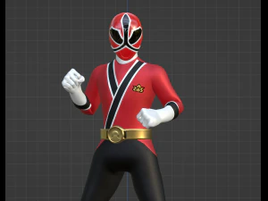 Ranger Samur&aacute;i Rojo - Power Rangers Samurai Modelo 3D