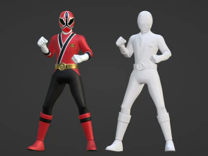 Ranger Samur&aacute;i Rojo - Power Rangers Samurai Modelo 3D