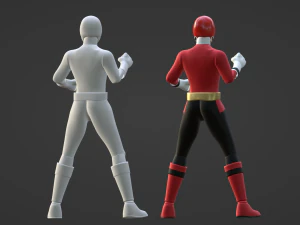 Ranger Samur&aacute;i Rojo - Power Rangers Samurai Modelo 3D