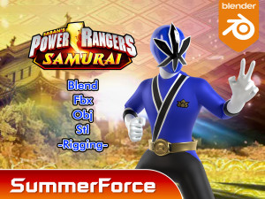 Blue Samurai Ranger - Power Rangers Samurai 3D 모델