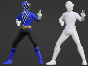 Blue Samurai Ranger - Power Rangers Samurai Model 3D
