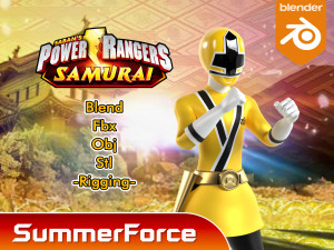 Yellow Samurai Ranger - Power Rangers Samurai Modelo 3D