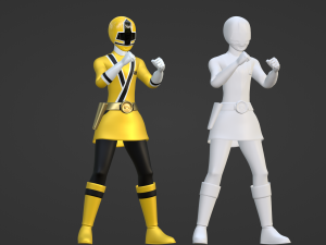 Yellow Samurai Ranger - Power Rangers Samurai Modelo 3D