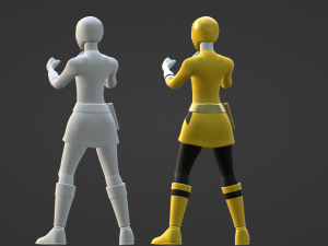 Yellow Samurai Ranger - Power Rangers Samurai Modelo 3D