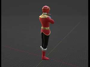 Red Pirate Ranger - Power Rangers Pirates 3D Model