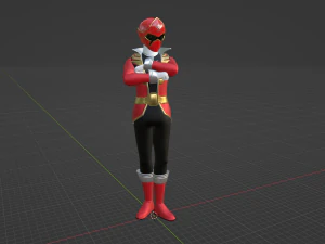 Red Pirate Ranger - Power Rangers Pirates 3D Model