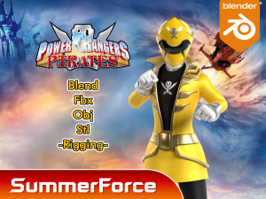 Yellow Pirate Ranger - Power Rangers Pirates 3D 모델
