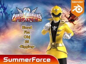 पीला समुद्री डाकू रेंजर - पावर रेंजर्स समुद्री डाकू 3D मॉडल