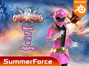 Pink Pirate Ranger - Power Rangers Pirates Modello 3D