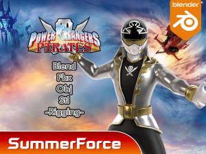 Silver Pirate Ranger - Power Rangers Pirates 3D Model
