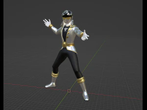 Silberner Piraten-Ranger &ndash; Power Rangers-Piraten 3D Modell