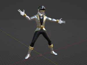 Silver Pirate Ranger - Power Rangers Pirates Model 3D