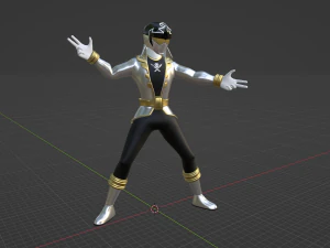 Silberner Piraten-Ranger &ndash; Power Rangers-Piraten 3D Modell