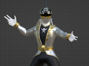 Silver Pirate Ranger - Power Rangers Pirates Model 3D