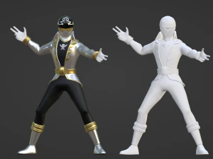 Silberner Piraten-Ranger &ndash; Power Rangers-Piraten 3D Modell