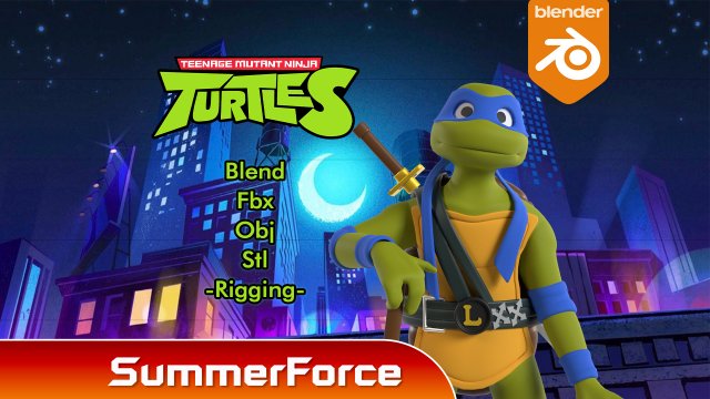 Leonardo - TMNT Modelo 3D .c4d .max .obj .3ds .fbx .stl .blend 