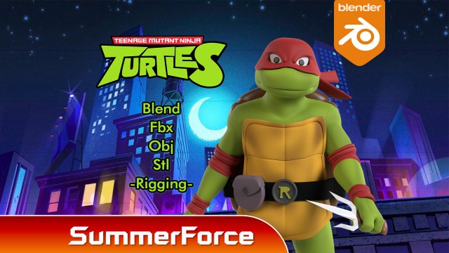 Raphael - TMNT 3D 모델 .c4d .max .obj .3ds .fbx .stl .blend 