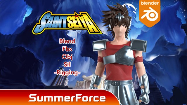 Pegasus Tenma - Saint Seiya 3D-Modell .c4d .max .obj .3ds .fbx .stl .blend 