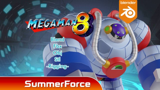 Frostman - Megaman 8 3D Model .c4d .max .obj .3ds .fbx .stl .blend 
