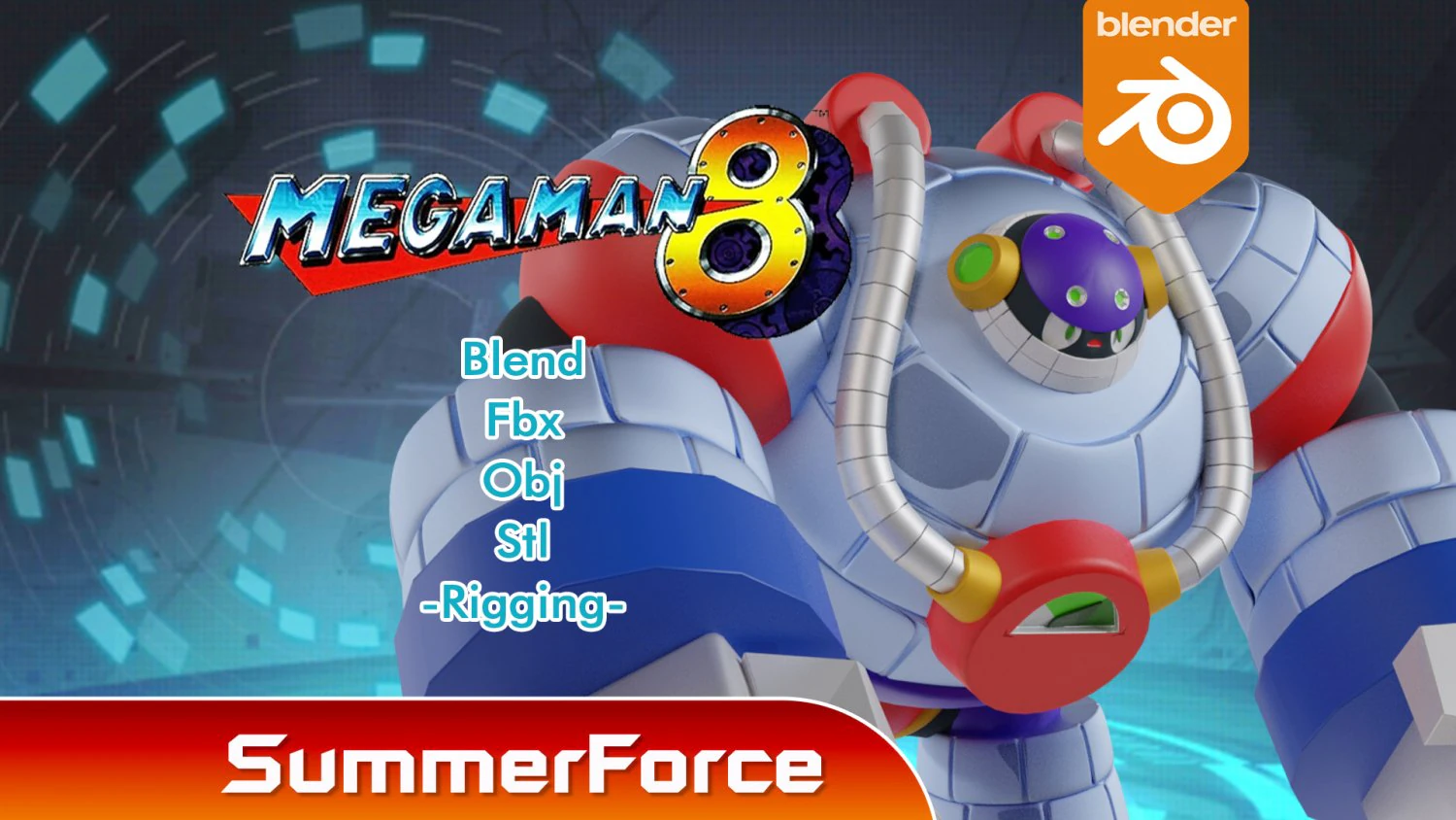 Frostman - Megaman 8 3D Model .c4d .max .obj .3ds .fbx .stl .blend 