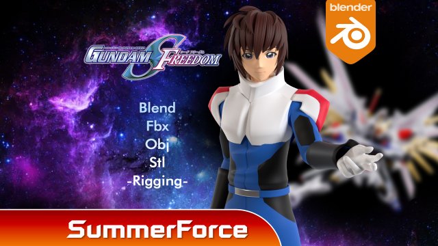 Kira Yamato - Gundam Seed Freedom Model 3D .c4d .max .obj .3ds .fbx .stl .blend 