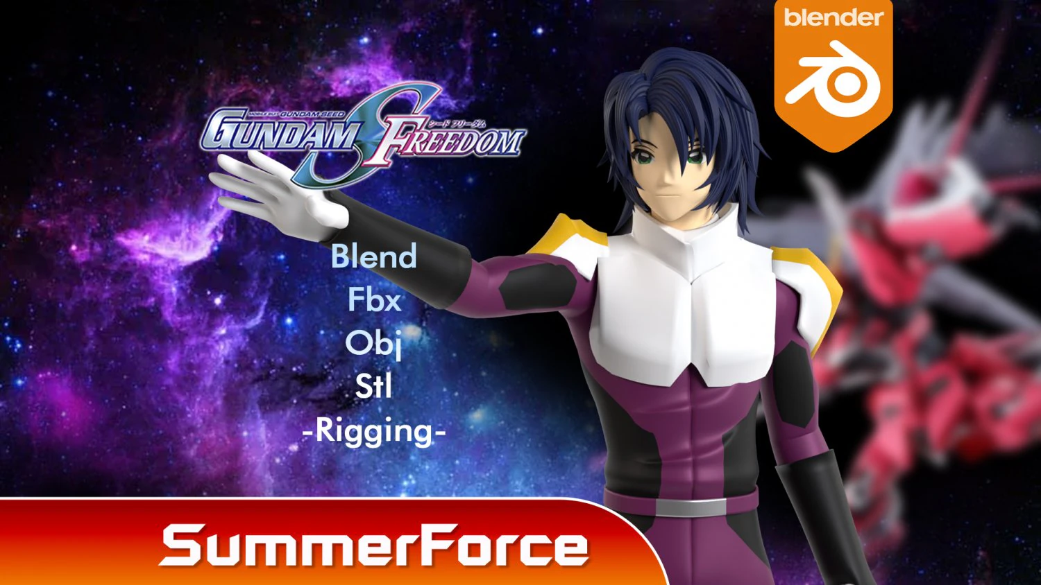 Athrun Zala - Gundam Seed Freedom 3D Model .c4d .max .obj .3ds .fbx .stl .blend 