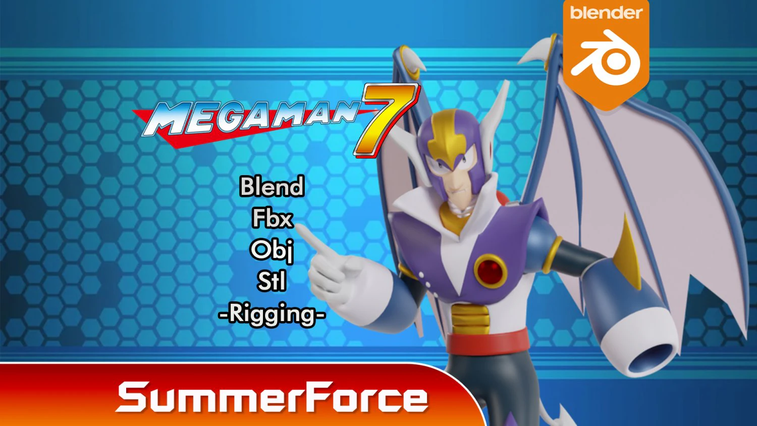 ShadeMan - Megaman 3D Model .c4d .max .obj .3ds .fbx .stl .blend 