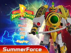 サンダーメガゾード - パワーレンジャー 3Dモデル