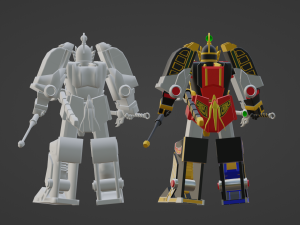Thunder Megazord - Power Rangers Modello 3D