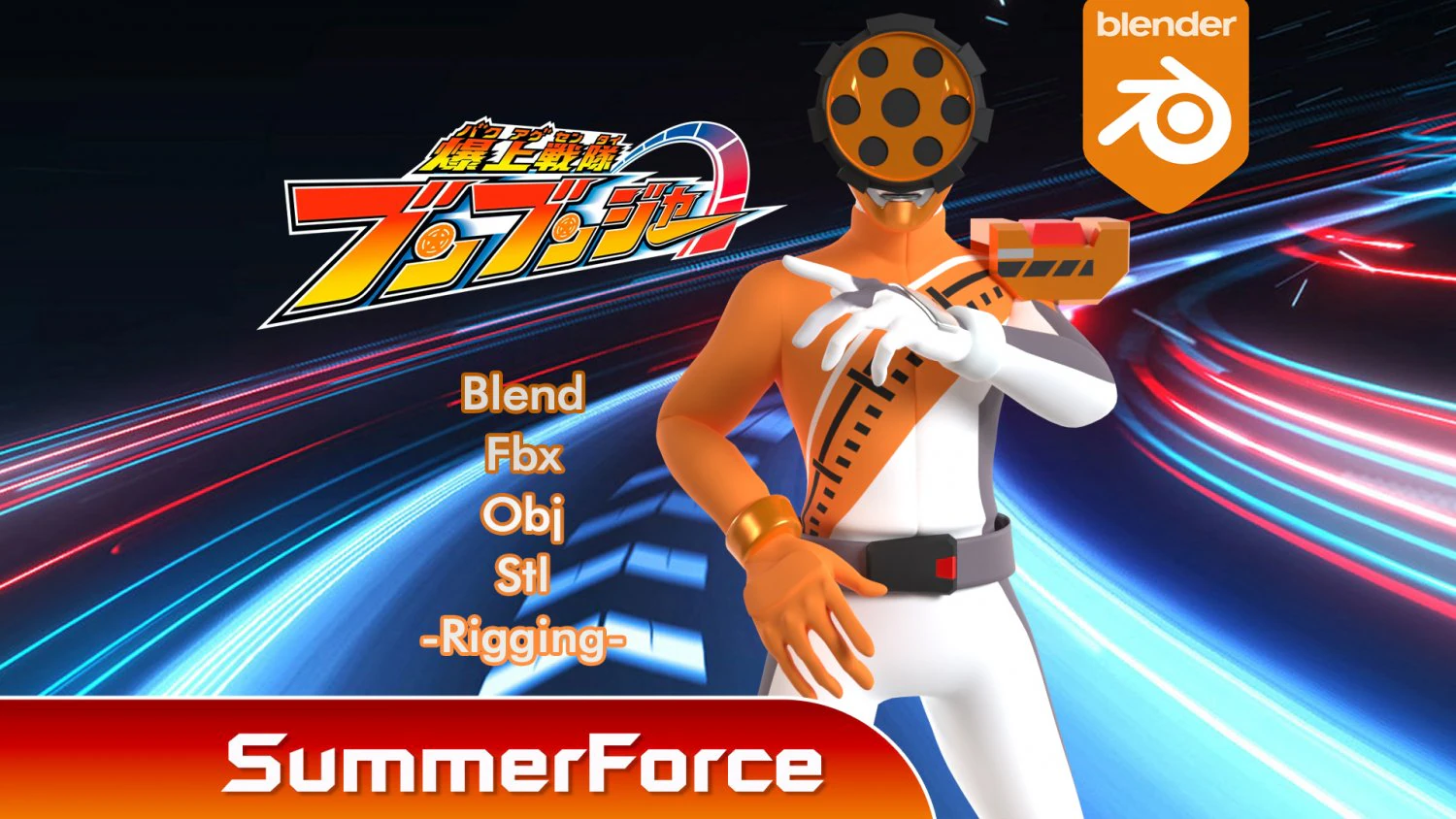 Boon Orange - Boonboomger 3D Model .c4d .max .obj .3ds .fbx .stl .blend 