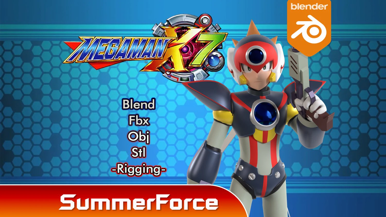 Axl - Megaman X7 3D Model .c4d .max .obj .3ds .fbx .stl .blend 
