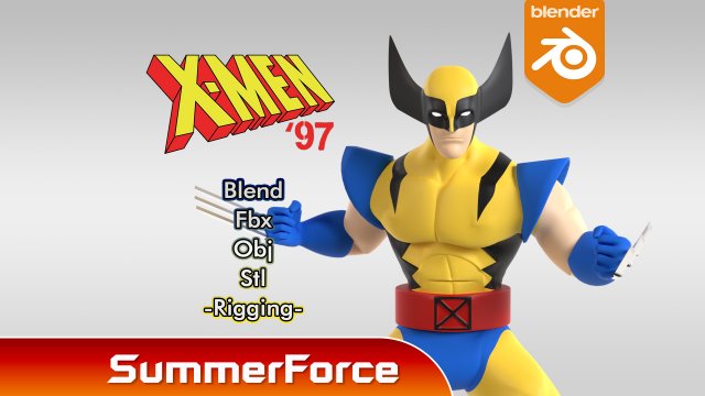 Wolverine - XMen 97 3D-Modell .c4d .max .obj .3ds .fbx .stl .blend 