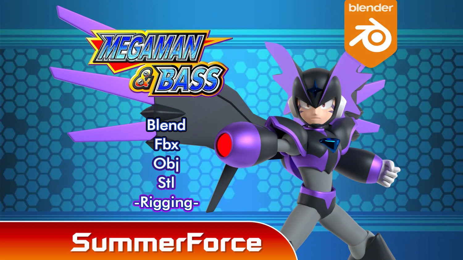 Super Bass - Megaman 3D Model .c4d .max .obj .3ds .fbx .stl .blend 