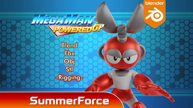 Cutman - Megaman 3D 模型 .c4d .max .obj .3ds .fbx .stl .blend 