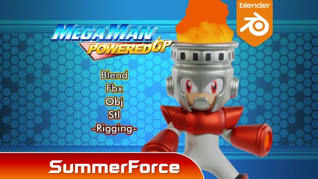 Fireman - Megaman Modelo 3D .c4d .max .obj .3ds .fbx .stl .blend 