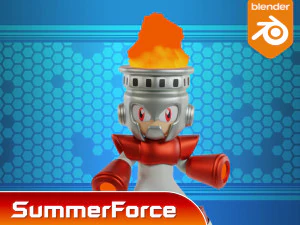 ファイヤーマン - ロックマン 3Dモデル