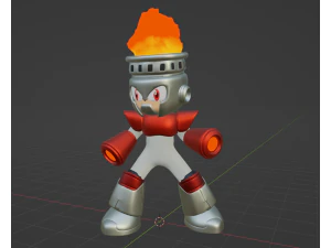 ファイヤーマン - ロックマン 3Dモデル