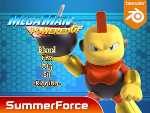 Bombman - Megaman 3D Modell