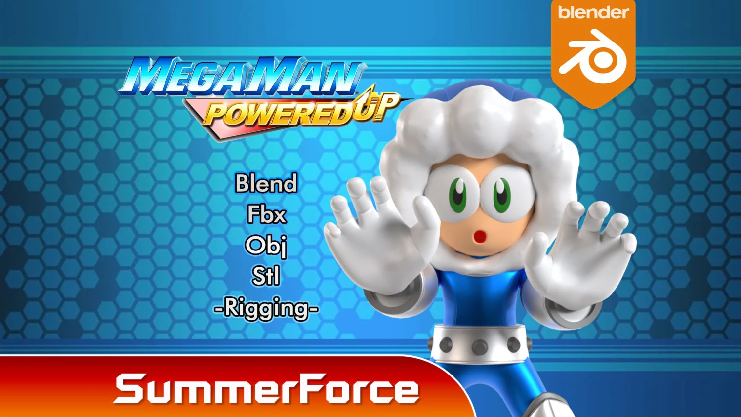 Iceman - Megaman 3D Model .c4d .max .obj .3ds .fbx .stl .blend 