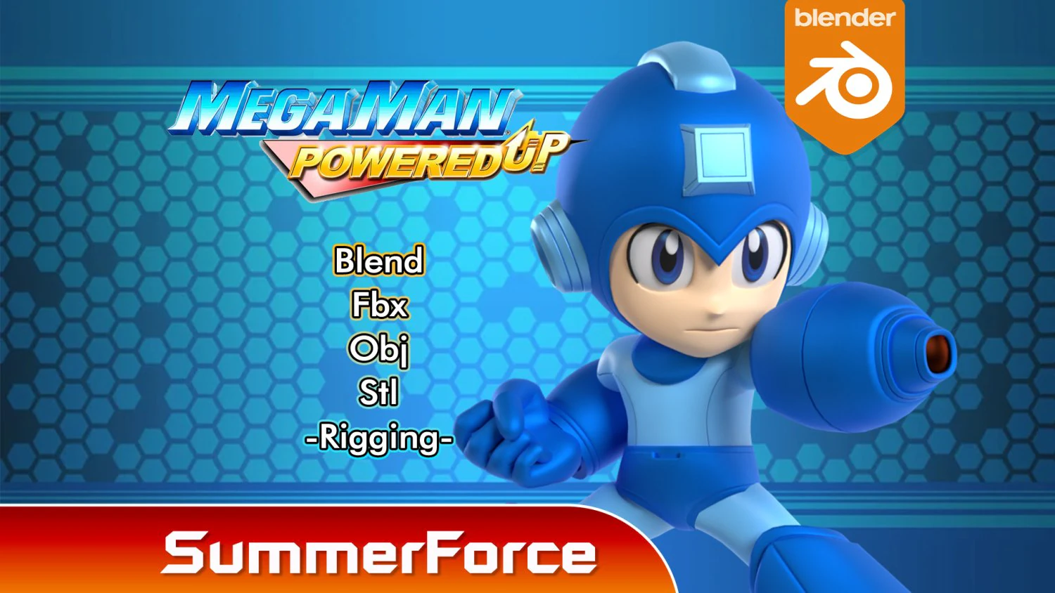 Megaman - Megaman Powered up 3D Model .c4d .max .obj .3ds .fbx .stl .blend 