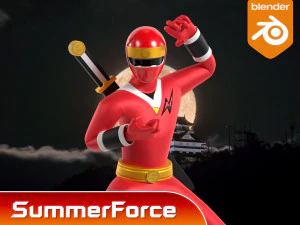 Red Aquitian Ranger - Mighty Morphin Alien Rangers 3D Model