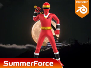 Red Aquitian Ranger - Mighty Morphin Alien Rangers 3D Model