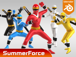 Red Aquitian Ranger - Mighty Morphin Alien Rangers Modello 3D