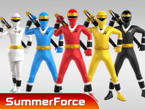Red Aquitian Ranger - Mighty Morphin Alien Rangers 3D Model