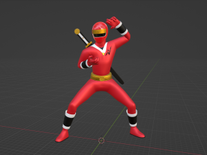 Red Aquitian Ranger - Mighty Morphin Alien Rangers Modello 3D