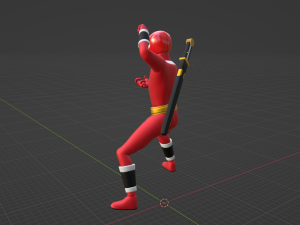 Red Aquitian Ranger - Mighty Morphin Alien Rangers Modello 3D