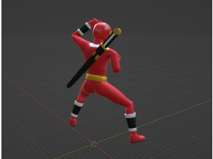 Red Aquitian Ranger - Mighty Morphin Alien Rangers Modello 3D