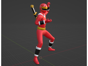 Red Aquitian Ranger - Mighty Morphin Alien Rangers Modello 3D